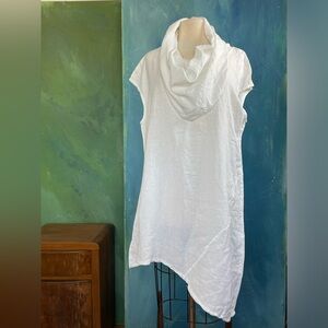 Bryn Walker linen Noa sleeveless asymmetrical  tunic with cowl neck